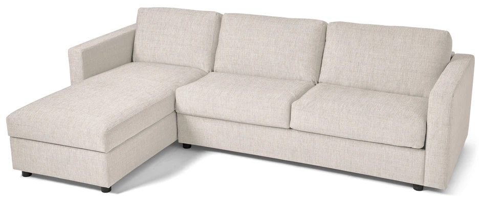 Lindö - Bäddsoffa 2,5-sits med schäslong, vändbar - Vit