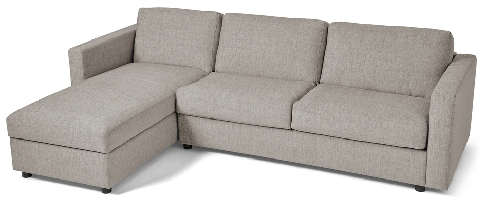 Lindö Pocket - Bäddsoffa 2,5-sits med schäslong, vändbar - Grå