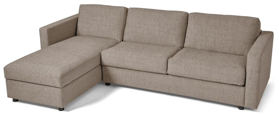 Lindö Pocket - Bäddsoffa 2,5-sits soffa med schäslong, vändbar - Beige