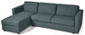 Lindö Pocket - Bäddsoffa 2,5-sits med schäslong, vändbar - Blå