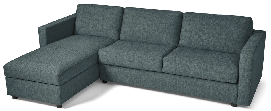 Lindö Pocket - Bäddsoffa 2,5-sits med schäslong, vändbar - Blå