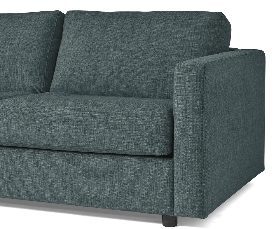 Lindö Pocket - Bäddsoffa 2,5-sits med schäslong, vändbar - Blå