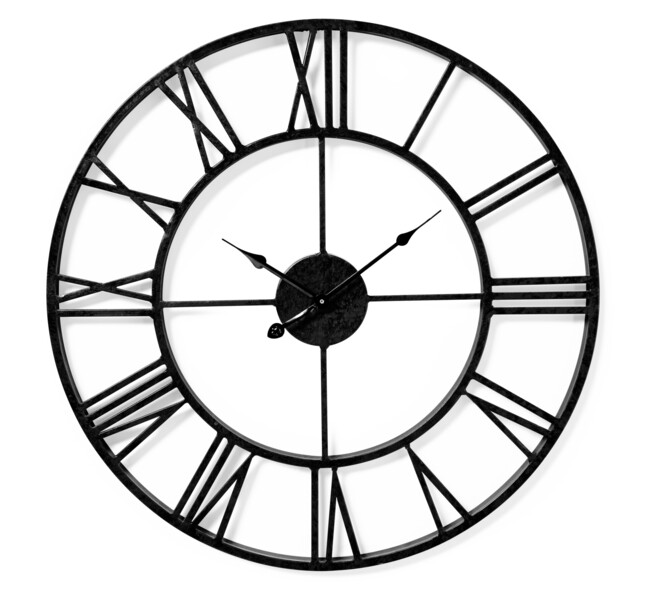 Old Style - Väggklocka, Ø 45 cm - Svart