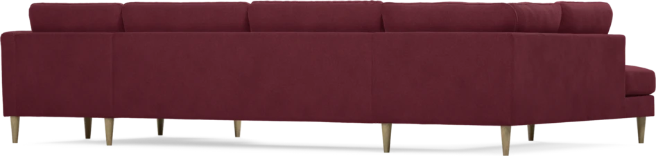 Bridge - 3-sits soffa med divan vänster och schäslong höger - Röd