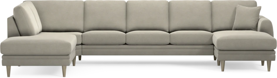 Eden - 3-sits soffa med divan vänster och schäslong höger - Brun