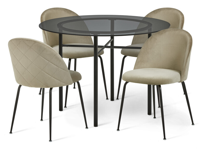 Donna - Matgrupp med 4 stolar Kiwi - Beige