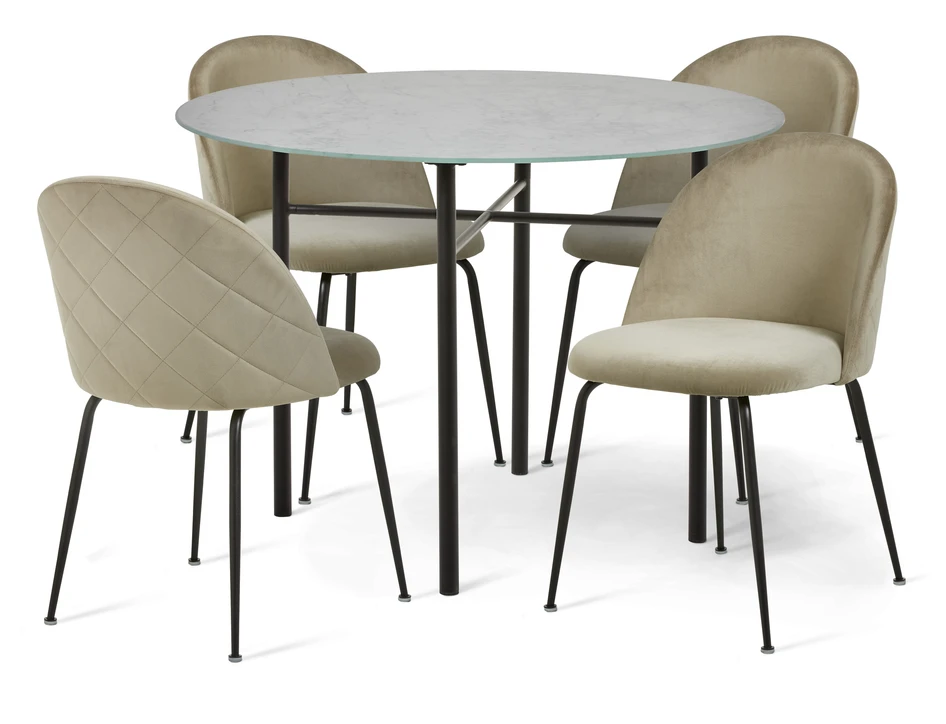 Donna - Matgrupp med 4 stolar Kiwi - Beige