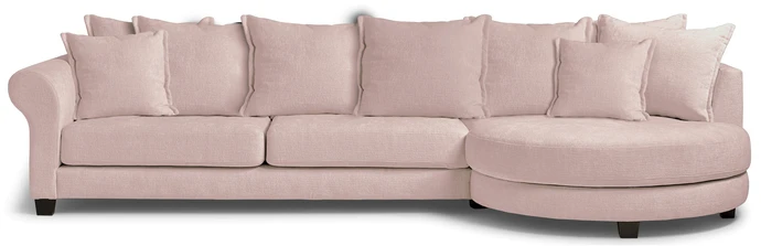 Beverly, 3-sits soffa med rund divan höger