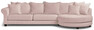 Beverly - 3-sits soffa med rund divan höger - Rosa