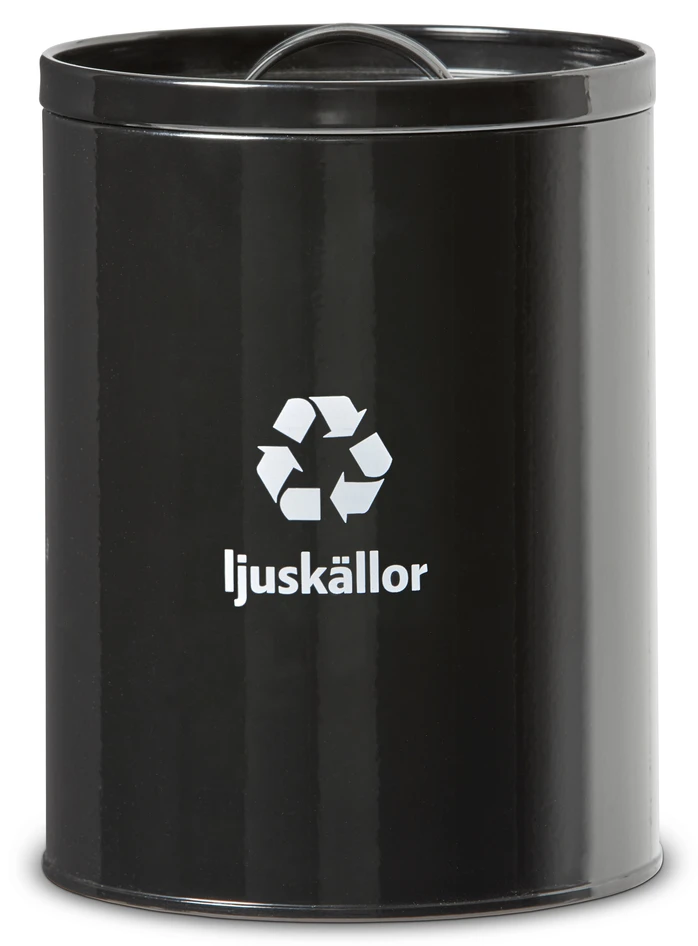 Ljuskällor - Sorteringskärl, H 17 Ø 13,5 cm - Svart