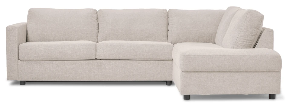 Lindö Pocket - Bäddsoffa 2,5-sits med divan höger - Vit