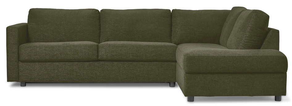 Lindö Pocket - Bäddsoffa 2,5-sits med divan höger - Grön