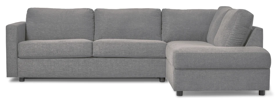 Lindö Pocket - Bäddsoffa 2,5-sits med divan höger - Grå