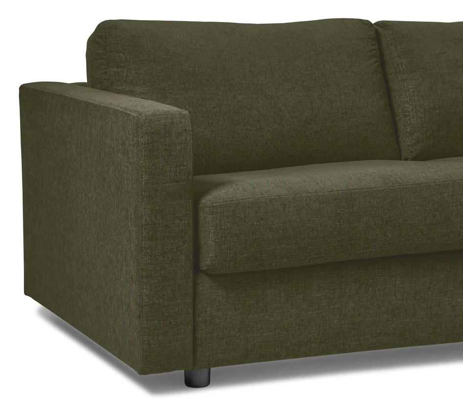 Lindö Pocket - Bäddsoffa 2,5-sits med divan höger - Grön