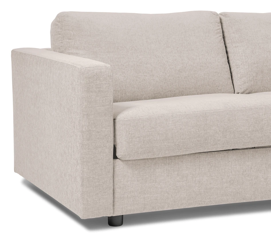 Lindö Pocket - Bäddsoffa 2,5-sits med divan höger - Vit
