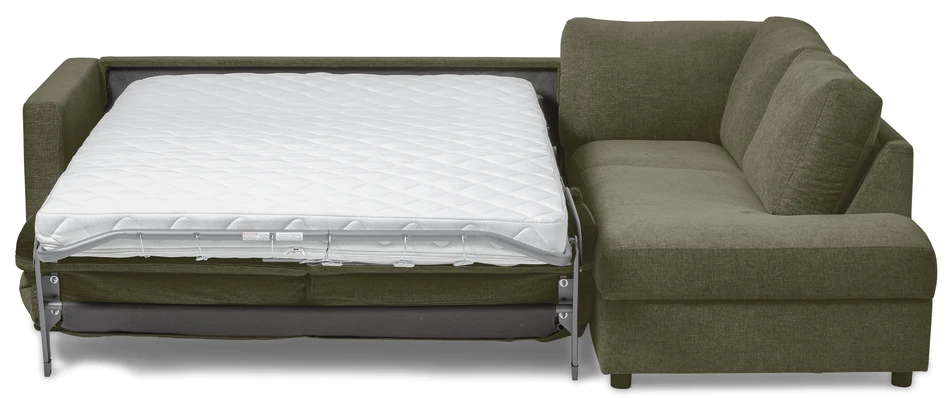 Lindö Pocket - Bäddsoffa 2,5-sits med divan höger - Grön