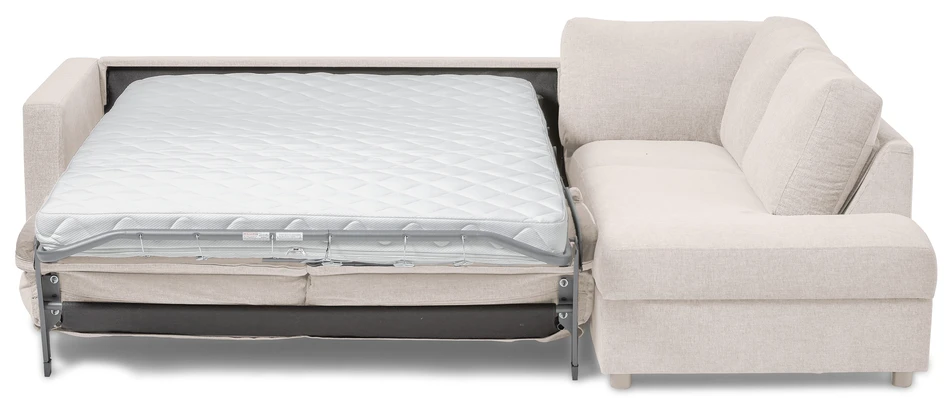 Lindö Pocket - Bäddsoffa 2,5-sits med divan höger - Vit