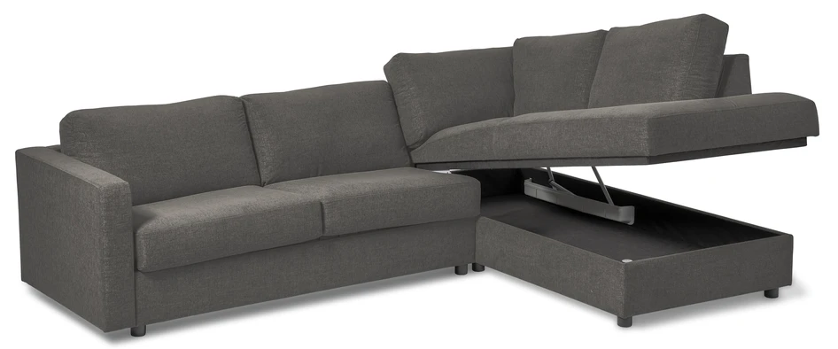 Lindö - Bäddsoffa 2,5-sits med divan höger - Grå