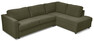 Lindö - Bäddsoffa 2,5-sits med divan höger - Grön