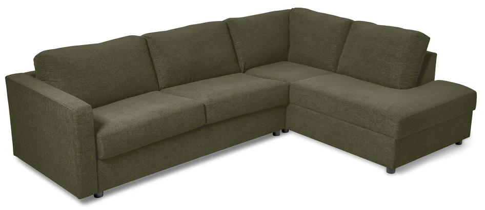 Lindö Pocket - Bäddsoffa 2,5-sits med divan höger - Grön