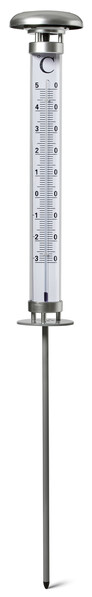 Thermo - Termometer, H 109 Ø 14 cm, solcell - Grå