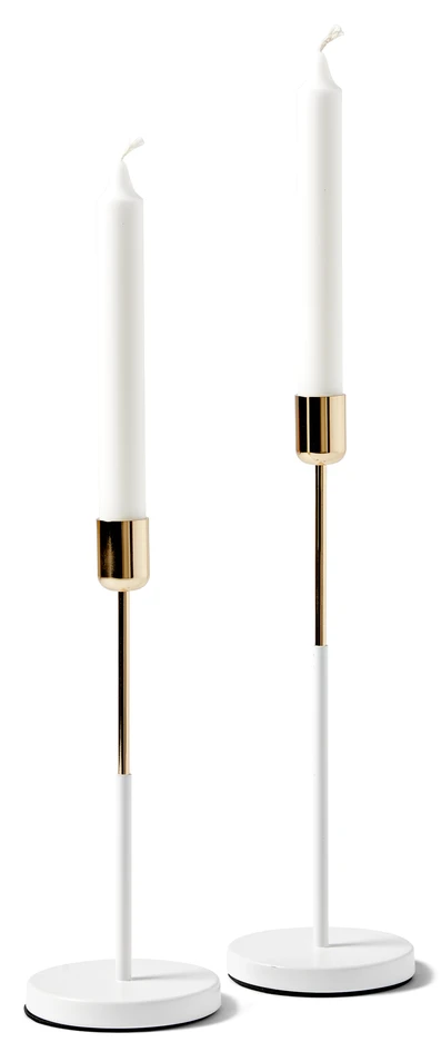 Uno - Ljusstake, H 29 Ø 9 cm - Vit