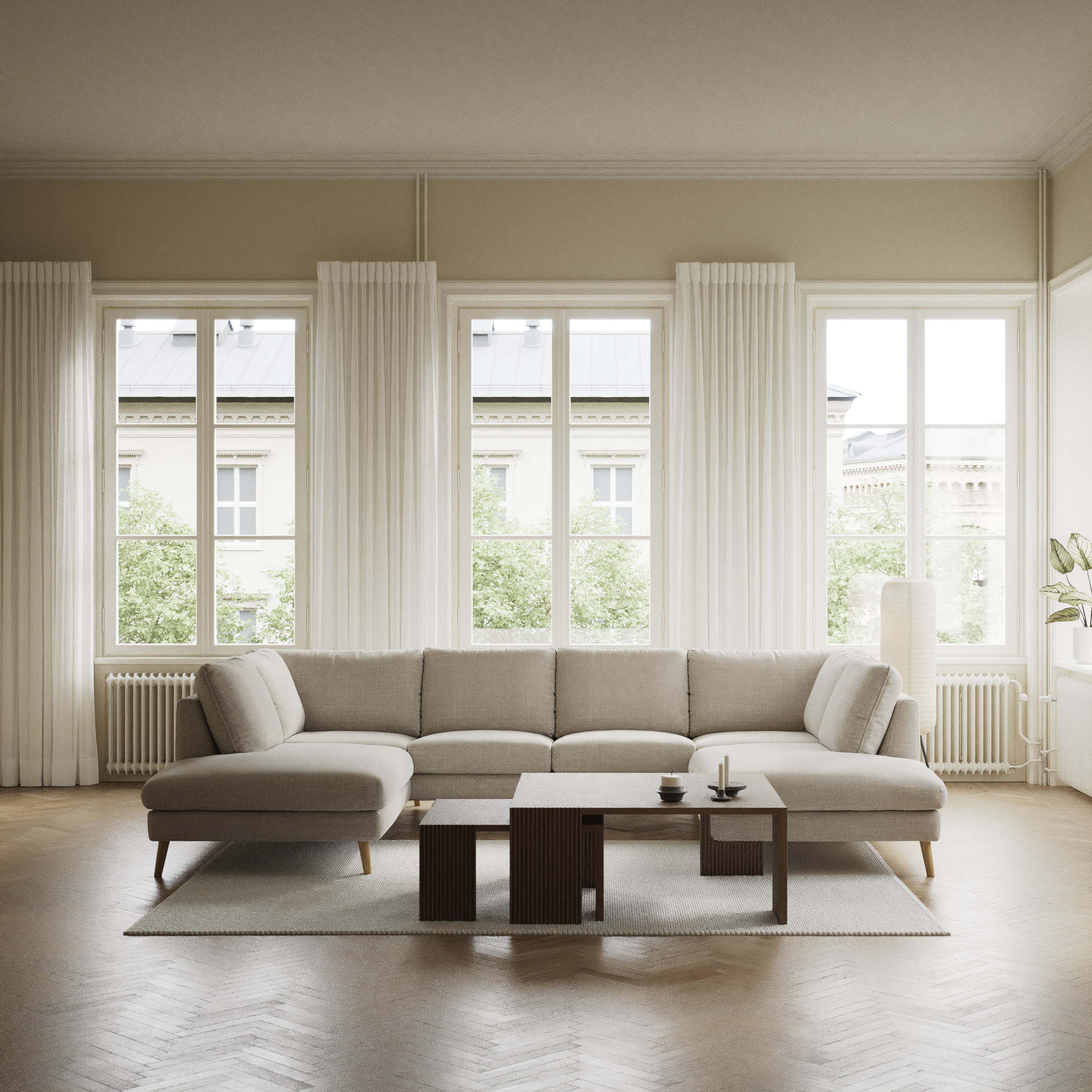 Madison, 2-sits soffa med divan vänster och höger