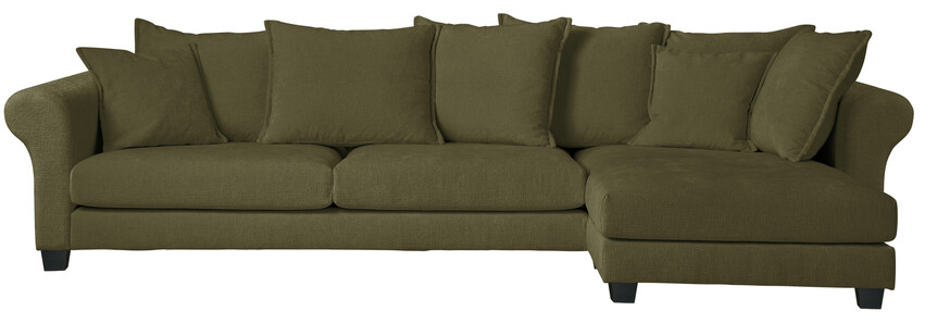 Beverly - 3-sits soffa med schäslong höger - Grön