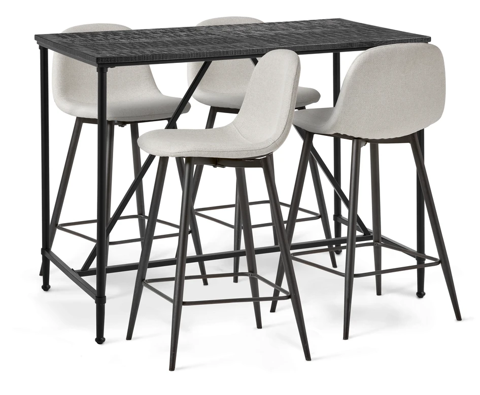 Gotham - Matgrupp med 4 barstolar Tracy - Beige
