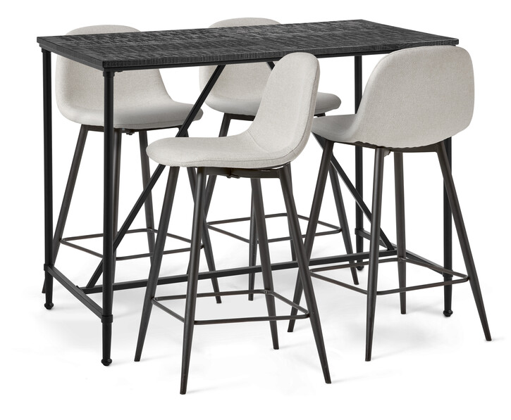 Gotham - Matgrupp med 4 barstolar Tracy - Beige