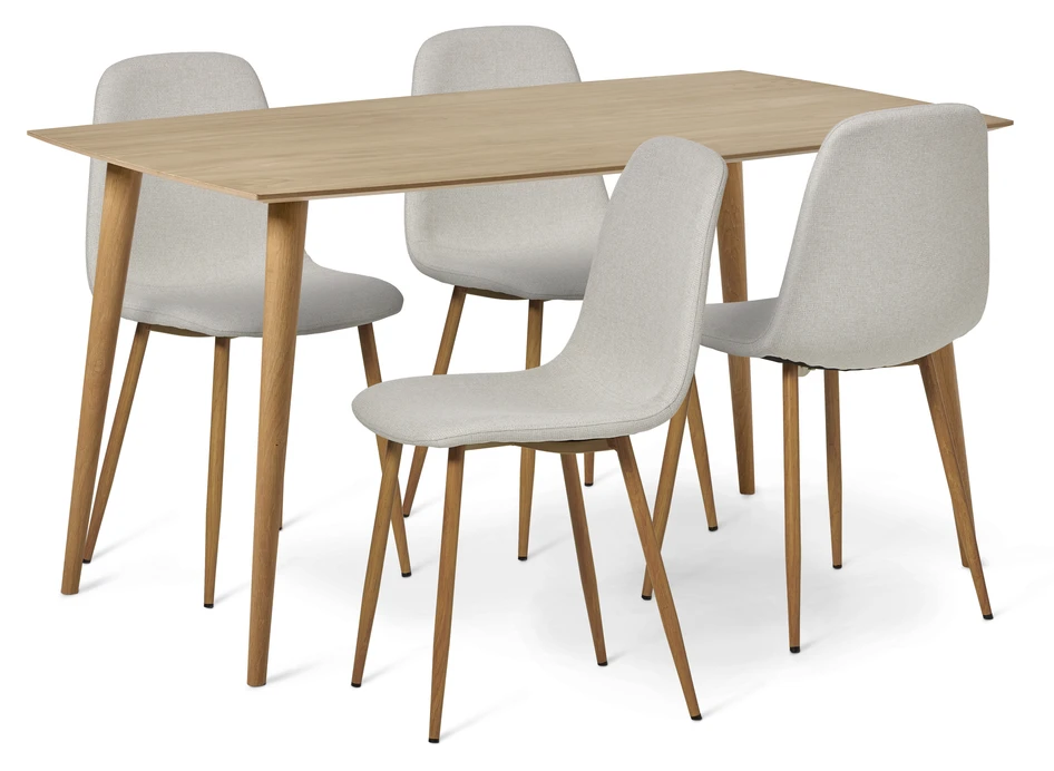 Plaine - Matgrupp med 4 stolar Tracy - Beige