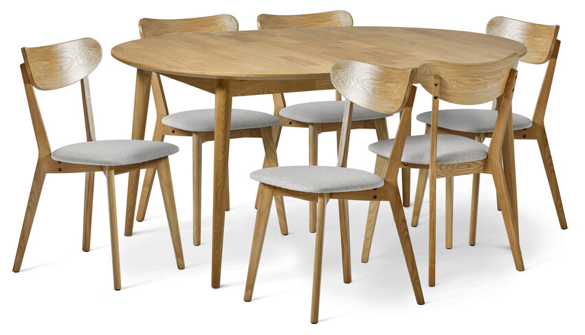Harry - Matgrupp med 6 stolar Ludvig - Beige