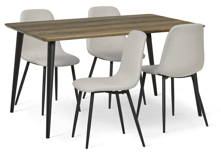 Meny - Matgrupp med 4 stolar Tracy - Brun