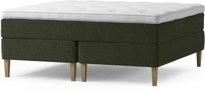 Delux Exclusive - Kontinentalsäng, dubbelsäng med bäddmadrass och sängben