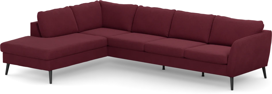 County - 3-sits soffa med divan vänster - Röd