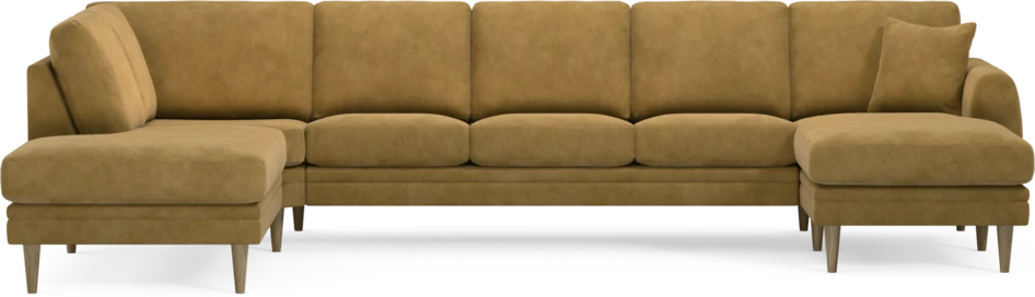 Eden - 3-sits soffa med divan vänster och schäslong höger - Gul