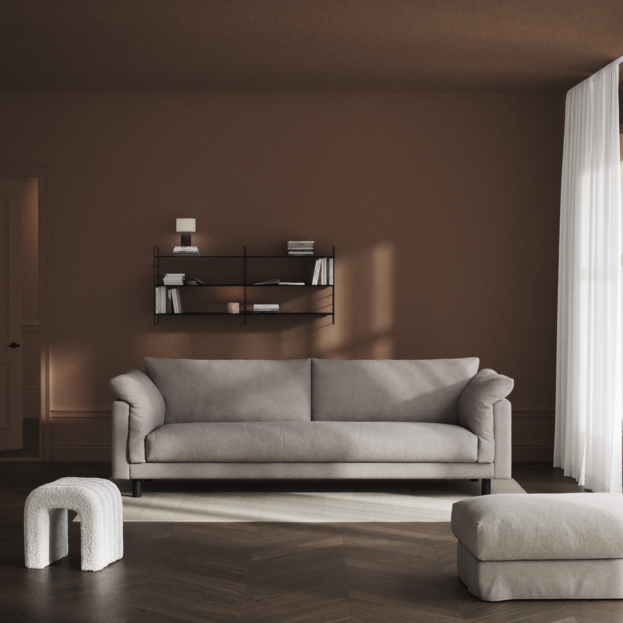Cherrie - 4-sits soffa, hel dyna, fast klädsel - inspiration