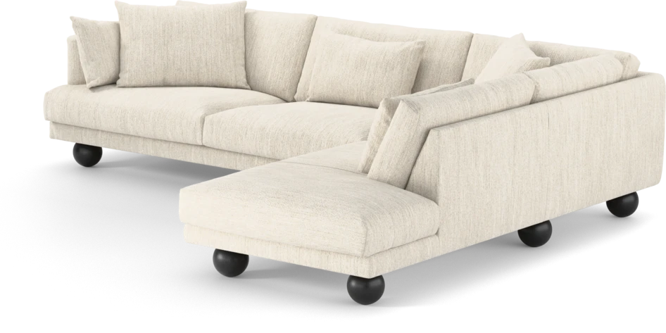 Harper - 3-sits soffa med divan höger - Vit
