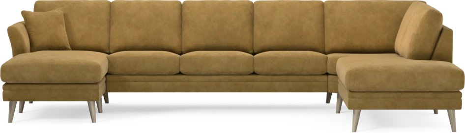 Eden - 3-sits soffa med schäslong vänster och divan höger - Gul