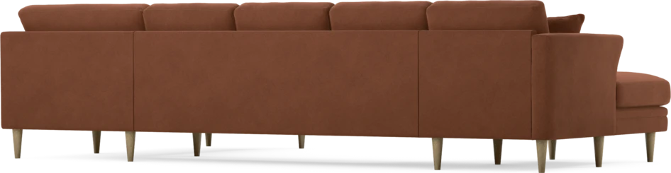 Eden - 3-sits soffa med schäslong vänster och divan höger - Orange