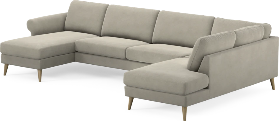 Bridge - 3-sits soffa med schäslong vänster och divan höger - Brun