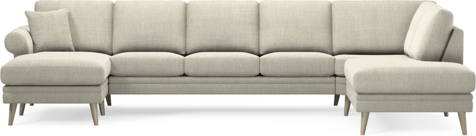 Eden - 3-sits soffa med schäslong vänster och divan höger - Beige