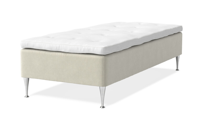 Sense Delux - Ramsäng, enkelsäng med bäddmadrass Dream Delux vit - Beige