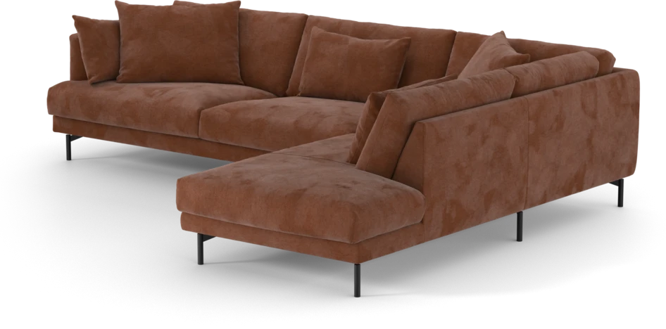 Harper - 3-sits soffa med divan höger - Orange