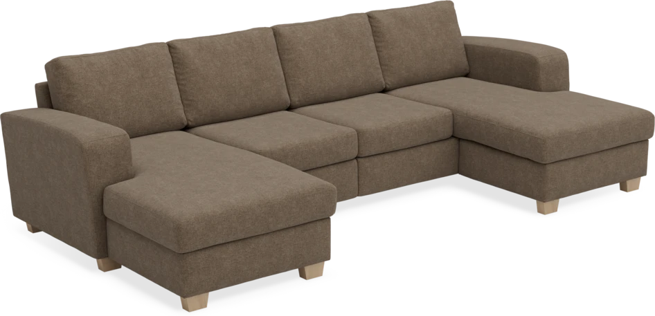 Friday - 2-sits soffa med två schäslonger - Brun