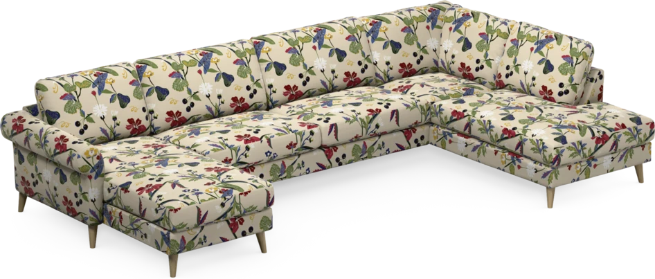 Bridge - 3-sits soffa med schäslong vänster och divan höger - Flerfärgad
