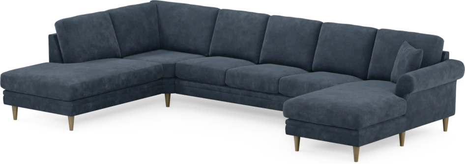 Eden - 3-sits soffa med divan vänster och schäslong höger - Blå