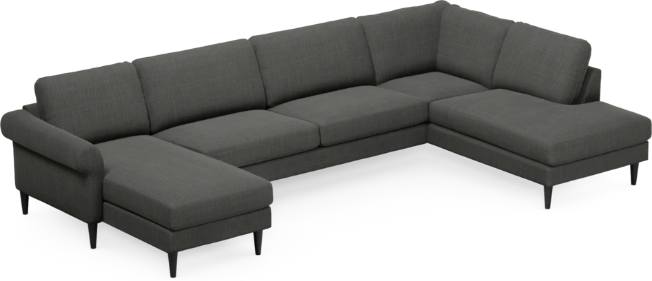 Bridge - 3-sits soffa med schäslong vänster och divan höger - Grå
