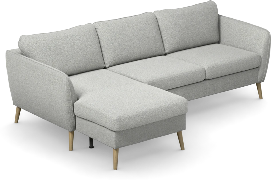 County - 3-sits soffa med flyttbar schäslong - Grå