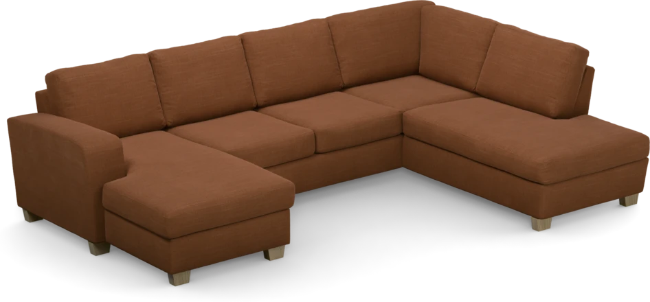 Friday - 3-sits soffa med schäslong vänster och divan höger - Orange